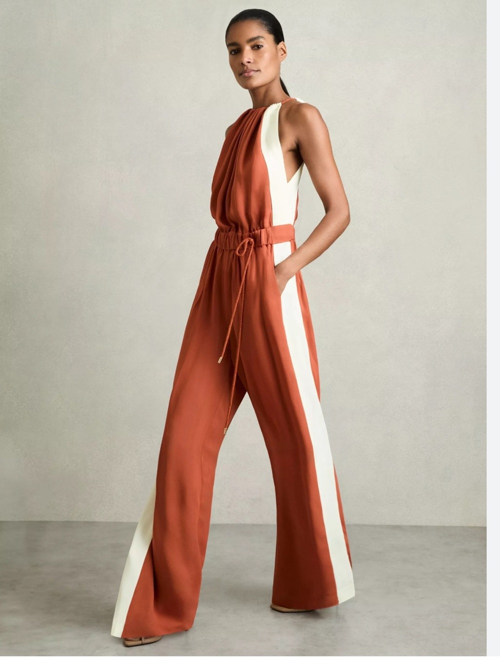 Reiss Inez Jumpsuit in Dunkel Orange